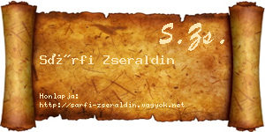 Sárfi Zseraldin névjegykártya